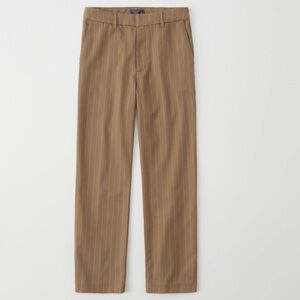 NWT Abercrombie & Fitch Brown Pinstripe Straight-Leg Pants | High-Rise XL 14/16